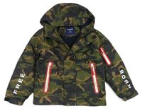 Khaki army šusťáková podzimní bunda s kapucí 