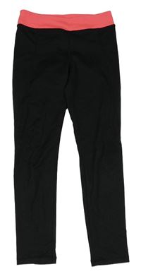 Černé sportovní legíny s růžovým pasem H&M