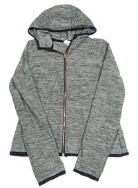 Šedá žíhaná sportovní propínací mikina s kapucí H&M