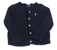 Tmavomodrý propínací svetr Ralph Lauren