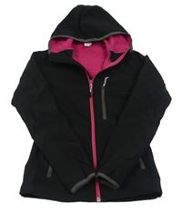 Černá softhellová bunda s kapucí Decathlon