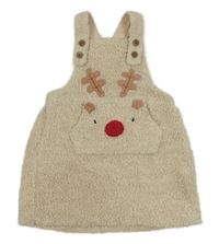 Béžové huňaté podšité na traké šaty so sobom Next