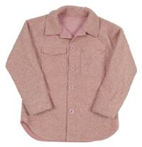 Svetloružová huňatá košeľová bunda Dunnes