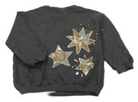 Tmavošedá mikina s hvězdami z flitrů George