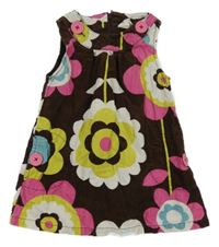 Hnedo-farebné kvetované menšestrové šaty Mini Boden