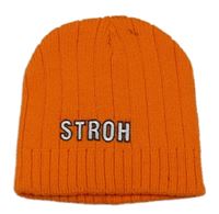 Oranžová čapica s nápisom