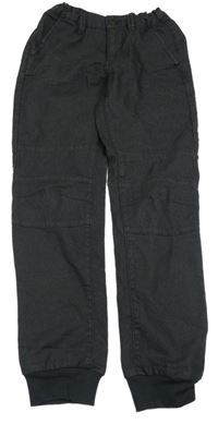 Tmavosivé plátenné cuff nohavice S. Oliver