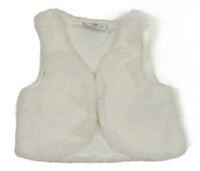 Biela kožušinová podšitá vesta Topomini