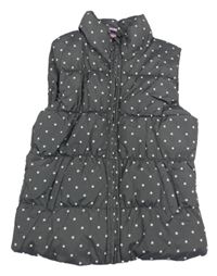 Tmavosivá šušťáková zateplená vesta s hviezdičkami Dopodopo