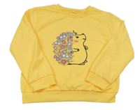 Žltá ľahká mikina s ježkom