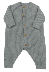 Šedý melírovaný žebrovaný svetrový overal George