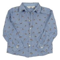 Světlemodrá košile s jeleny H&M