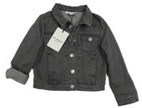 Nové - Tmavošedá teplákovo/riflová bunda 