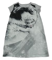 Sivo-čierne pleteno/šifonové šaty s Elsou Disney