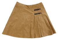 Béžová menšestrová sukňa s přezkami Tu