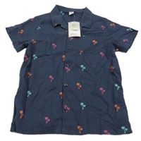 Nové - Tmavomodrá košeľa s palmami Tu