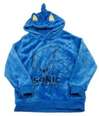 Modrá chlupatá mikina s kapucí - Sonic H&M