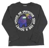 Tmavošedé triko Among US Zara