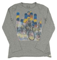 Šedé triko s potiskem Tom Tailor