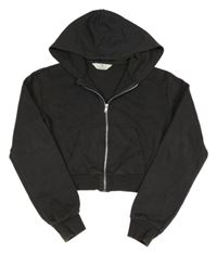 Antracitová prepínaci crop mikina s kapucňou H&M
