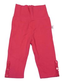 Tmavorůžové lehké tepláky s knoflíčky 