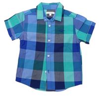 Modro-zelená kockovaná košeľa Bluezoo