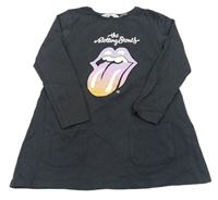 Tmavosivá šatová tunika s Rolling Stones H&M