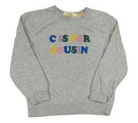 Sivá melírovaná mikina s nápisom zn. H&M