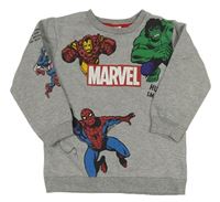 Šedá mikina s hrdiny  Marvel