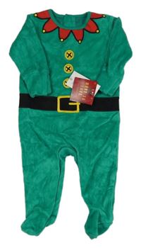Nové - Zelený sametový overal - Santa Matalan