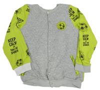 Limetkovo-sivá prepínaci mikina so spinnery