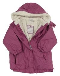 Růžová šusťáková zimní bunda s kapucí Topolino 