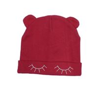 Tmavorůžová čepice s očima Name it 