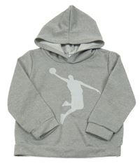 Sivá mikina s basketbalistou a kapucňou Shein