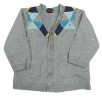 Sivo-modrý vzorovaný prepínaci sveter Esprit