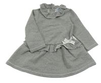 Šedo-stříbrné teplákové šaty s mašlí Mayoral