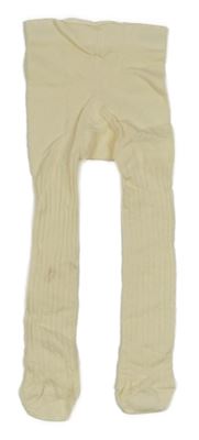 Smetanové žebrované punčocháče 