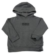 Tmavosivá mikina s nápisom a kapucňou F&F