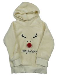 Smotanová plyšová mikina so sobom a kapucňou PatPat