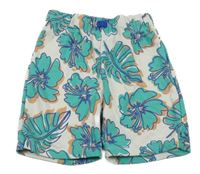 Bílé teplákové kraťasy s květy H&M