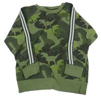 Khaki army mikina s prúžkami Next