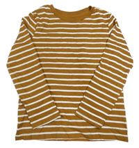 Hnedo-biele pruhované tričko H&M