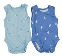 2x - Modré + světlemodré body s ptáčky George 