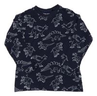 Tmavomodré tričko s dinosaurami Blue Seven