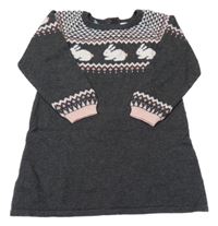 Sivé svetrové šaty so zajačikmi H&M
