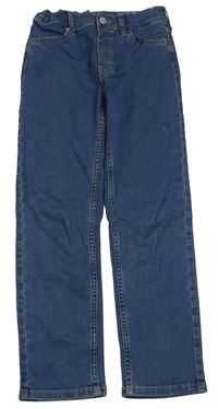 Modré slim fit teplákové rifle H&M