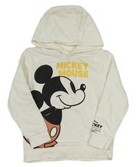 Bílá mikina s Mickey a kapucí ORCHESTRA