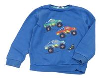 Modrá mikina s monstrer trucky M&S