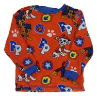 Červeno-zafírová plyšová pyžamová mikina s PAW PATROL nickelodeon