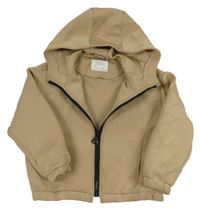 Oříšková tepláková thermo bunda s kapucňou ZARA